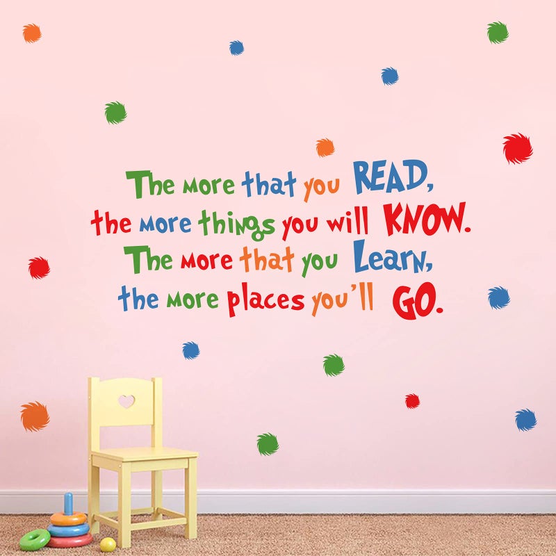 decalmile Reading Wall Decals Inspirational Quotes and Sayings Children Wall Stickers Kids Bedroom Classroom Wall Decor - Image 3