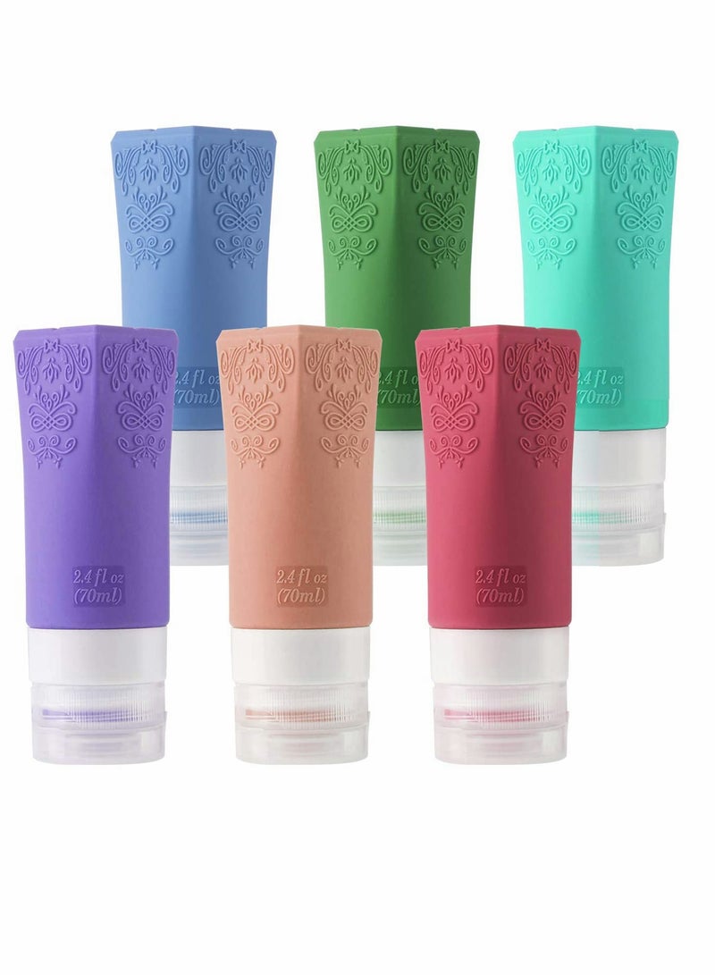 Excefore 6 Pcs Cosmetic Travel Containers Set 70 ml Travel Bottles Leakproof - Image 1