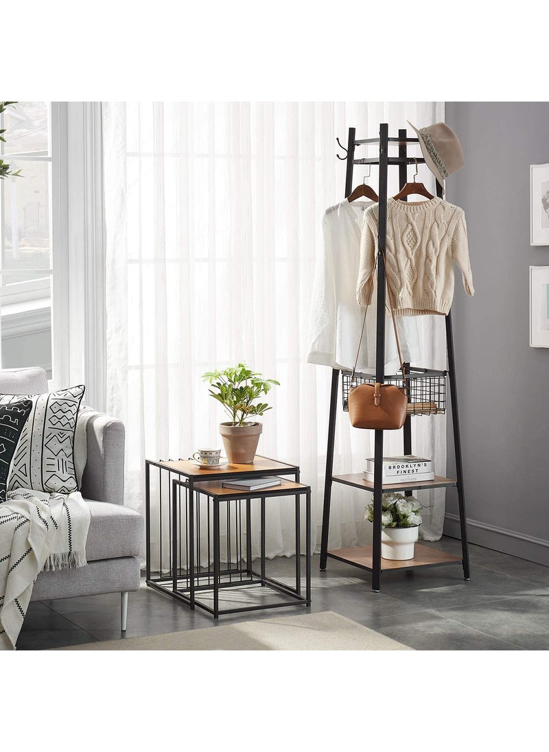 Generic Indian Decor 45218 Industrial Nesting Coffee Table Set of 2 Stacking Side or End for Living Room Balcony Home and Office Light Brown  - Image 5