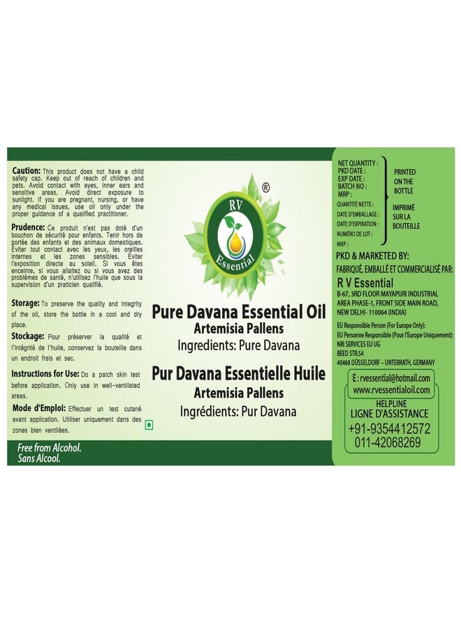 R V Essential Pure Davana Essential Oil 10ml- Artemisia Pallens (100% Pure and Natural Steam Distilled) - Image 5