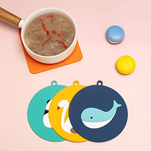 SIYANSHU Silicone Trivet, Non Slip Dish Drying Potholders Mat for Hot Dishes Kitchen Table Dish Mats Resistant Flexible Pads (Pack of-4 (Big), Random Pattern) - Image 2