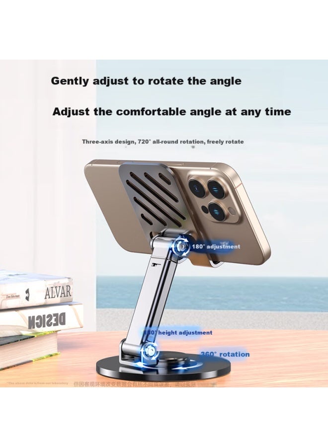 Stiger Upgraded Carbon Steel Mobile Phone Stand Ipad Tablet Lazy Desktop Stand Adjustable Folding Bedside Gaming Live Broadcast Online Course Chasing Drama Multi-Function Stand White - Image 4