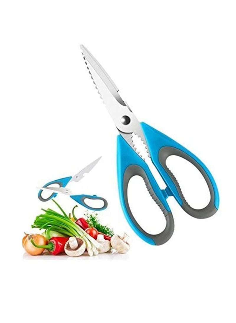 Y&D Kitchen Scissors, Detachable Household Multifunctional Premium Ultra Sharp Stainless Steel Scissors for Poultry, Chicken, Meat, Food, Vegetables, Seafood, BBQ (Blue)  - Image 1