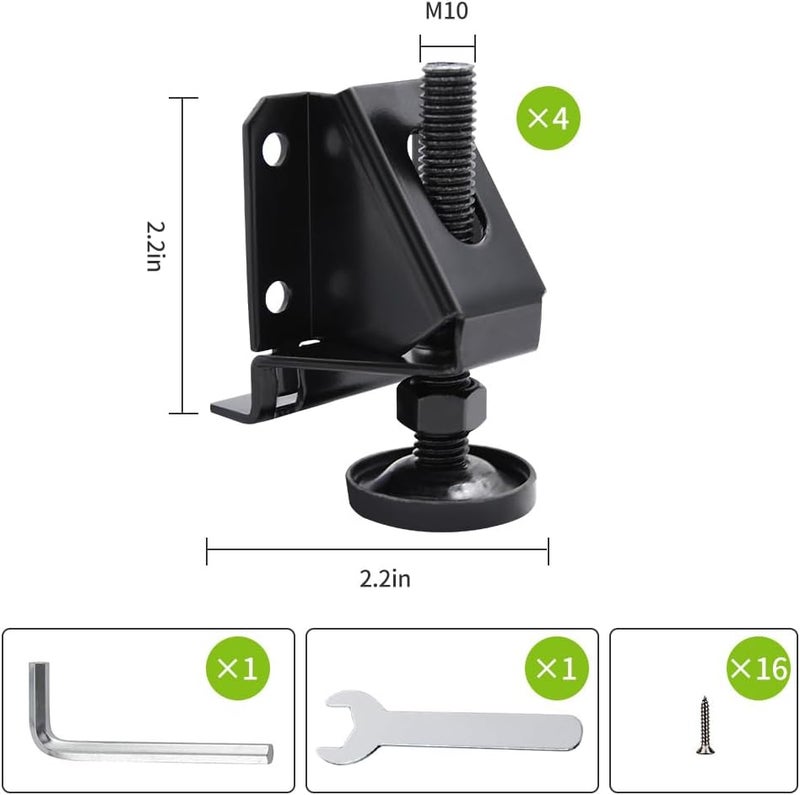 DkOvn 4/8/16 Pack Heavy Duty Leg Leveler, 2-inch Adjustable Height, for Furniture, Table, Cabinets - Image 5