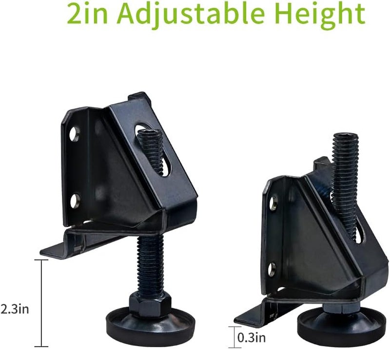 DkOvn 4/8/16 Pack Heavy Duty Leg Leveler, 2-inch Adjustable Height, for Furniture, Table, Cabinets - Image 3