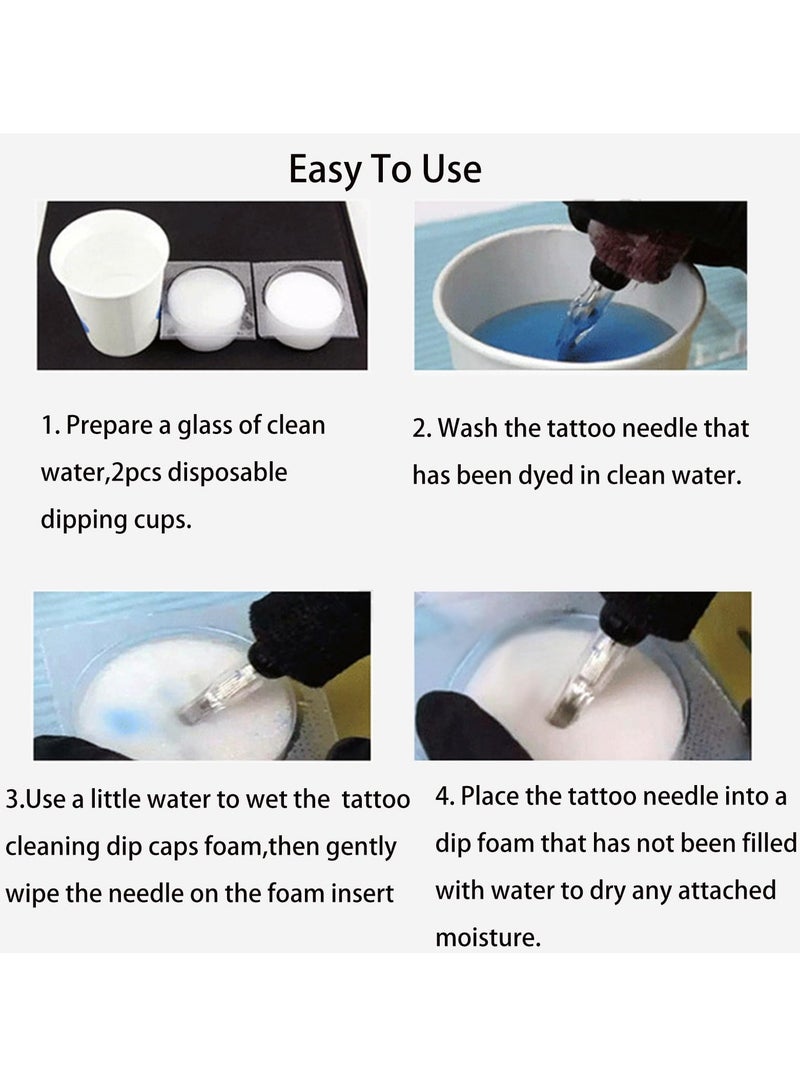 SYOSI Dip Foam 24Pcs Tattoo Dip Foam Rinse Cup Disposable Dip Clean Foam Cup Caps Cups Cleaning for Needles and Tip Rinse Dip Clean Cartridge Dip Foam Cleaning Supplies for Tattoo Needle - Image 3