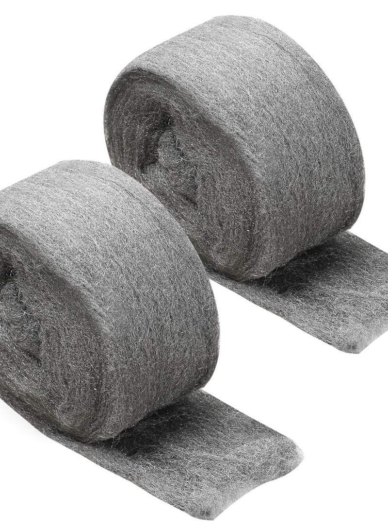 GGOOT 2 Pack Steel Wool Mice,  Wire Wool 0000 Fine Steel Wool Rodent Control Stops Rats and Mice Steel Wool Tool Gap Blocker Insect Pest Proofing Hardware Cloth (ca.3 m) - Image 1