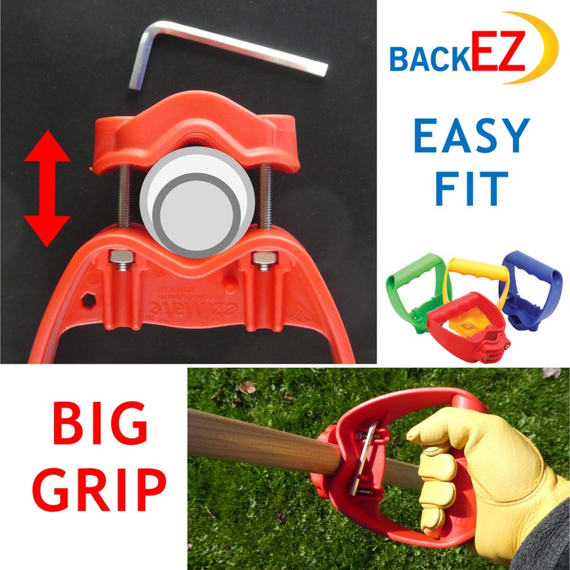 BackEZ Back-Saving Tool Handle Labor-Saving Ergonomic Shovel or Rake Handle Attachment Yellow - Image 5
