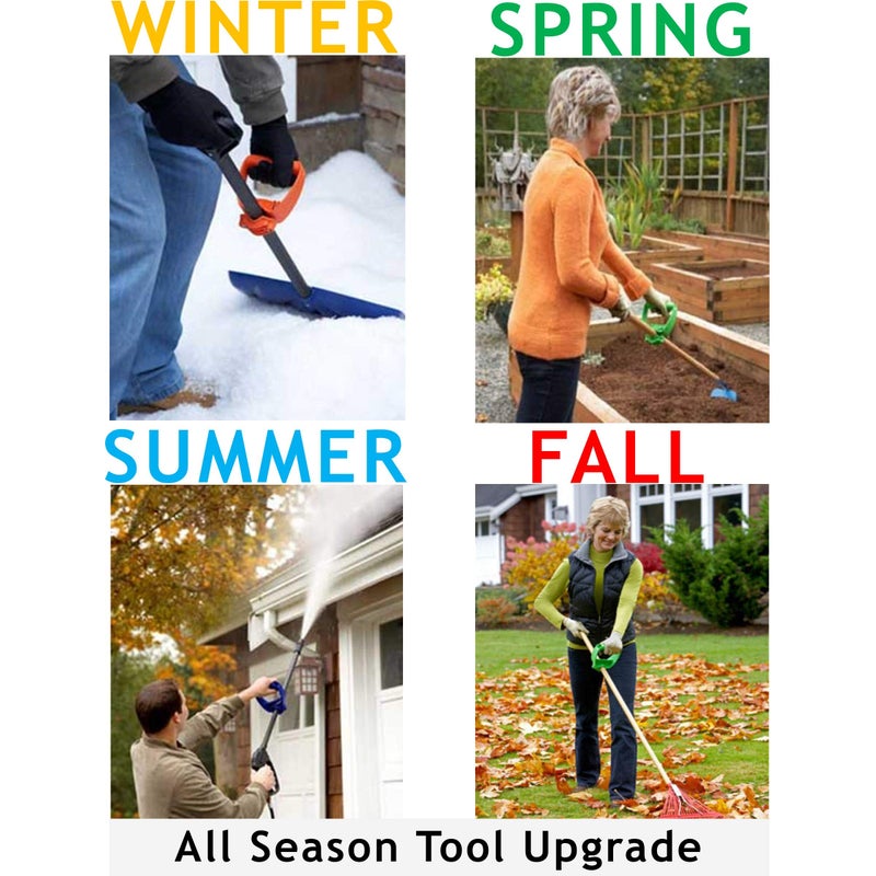 BackEZ Back-Saving Tool Handle Labor-Saving Ergonomic Shovel or Rake Handle Attachment Yellow - Image 3