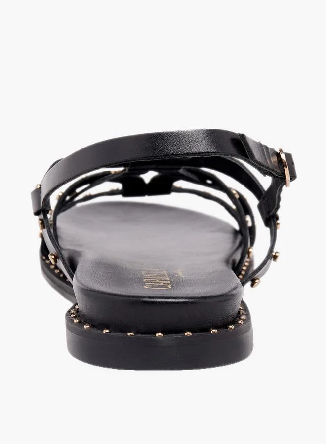 Carmela BLACK Women Studded Leather Sandals for Women | Best Price UAE