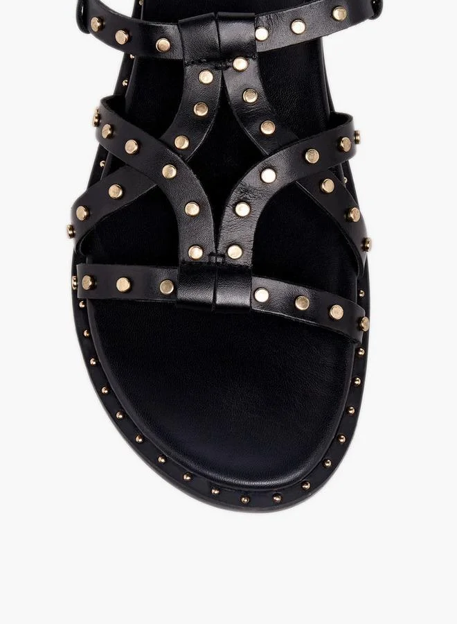 Carmela BLACK Women Studded Leather Sandals for Women | Best Price UAE