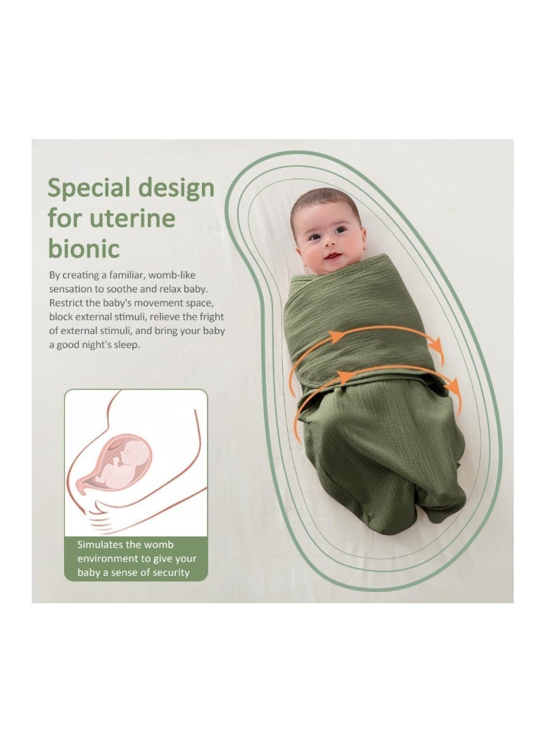 ZONEY Baby Swaddle Wrap, 4 Layer Newborn Swaddle Blanket Wrap with Breathable Organic Cotton, Adjustable Wider Velcro Baby Swaddle Blanket, Baby Essentials for 0-6Months Baby - Image 3