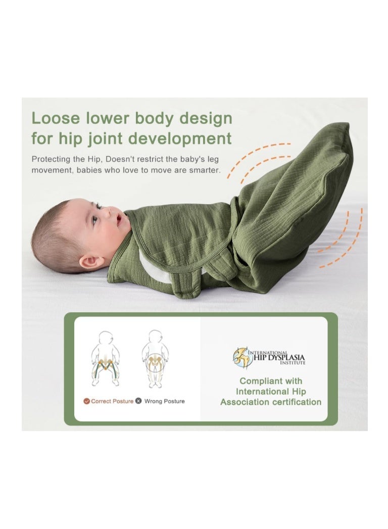 ZONEY Baby Swaddle Wrap, 4 Layer Newborn Swaddle Blanket Wrap with Breathable Organic Cotton, Adjustable Wider Velcro Baby Swaddle Blanket, Baby Essentials for 0-6Months Baby - Image 5