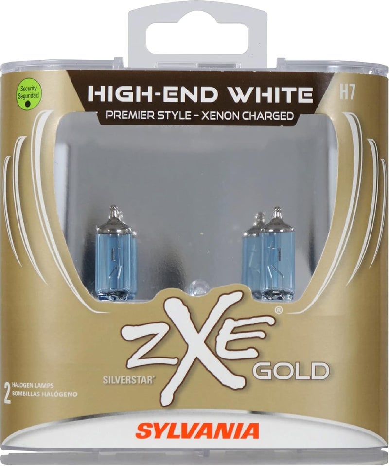 SYLVANIA H7 SilverStar zXe GOLD High Performance Halogen Headlight Bulb - Bright White Light Output (2 Bulbs) - Image 1
