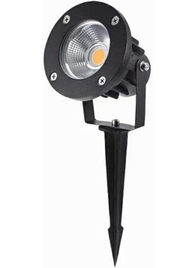 10W Black Outdoor Flood Light With Ground Screw__