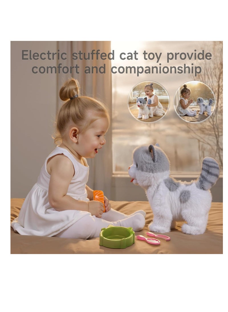 Raxoom Walking Kitten Toys for Kids Toy, Plush Cat Walk on a Lead, Electronic Pets Cat Licking Kitten, Realistic Interactive Toys Cat for Kids 3 4 5 6 7+ Years Old Girls Boys Gift - Image 2
