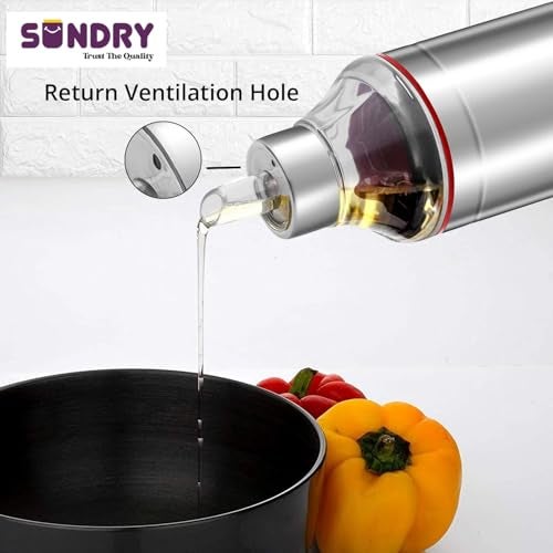 SUNDRY Omega-Pro Stainless Steel Oil Dispenser 1000 ML/Pack Of 2 - Image 4