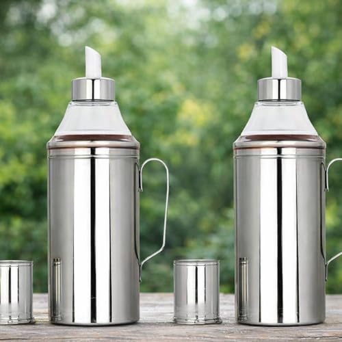 SUNDRY Omega-Pro Stainless Steel Oil Dispenser 1000 ML/Pack Of 2 - Image 1