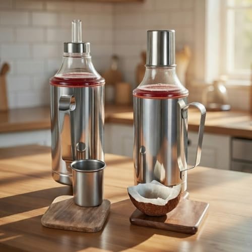 SUNDRY Omega-Pro Stainless Steel Oil Dispenser 1000 ML/Pack Of 2 - Image 2