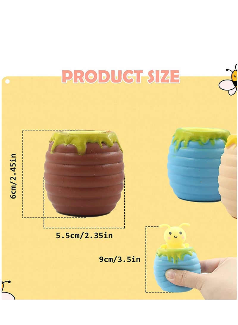 Excefore 4Pieces Sensory Fidget Toys Squeeze Honey Pot  Stress Ball Miniature Novelty Decompression Exhaust Toy for Children and Adults - Image 5