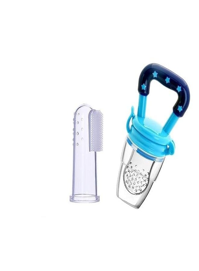 ProKart Baby Finger Toothbrush for Training Teething - Infant & Toddles & Lids Teeth Brush Soft Babies Toothbrushes Oral Cleaning | Silicone Teether Soft & Safe Gum Relief Toy (Baby Toothbrush- Blue)