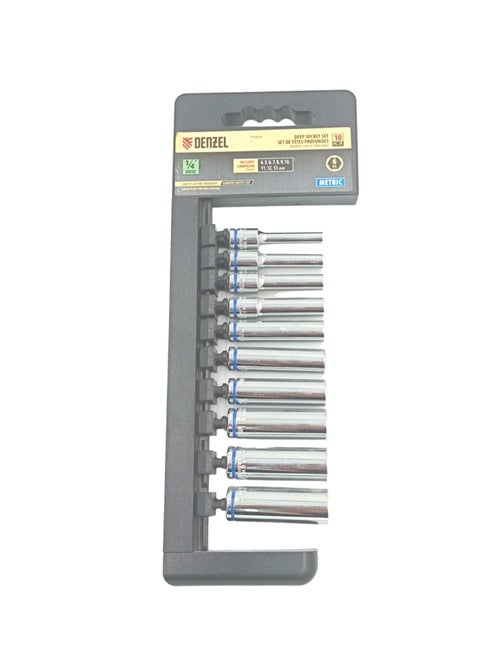 1/4 Drive Socket Set of 10 Deferent Sizes, METRIC 7713575