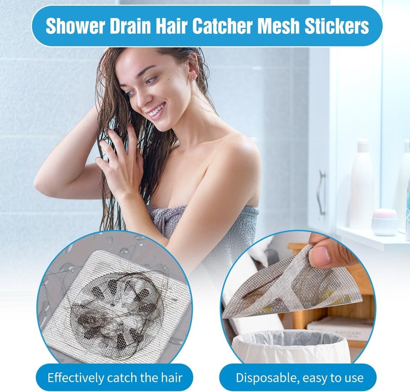 DLALA Disposable Shower Drain Hair Catcher, Drain Hair Catcher Waterproof Mesh Stickers for Bathroom Accessories, Apartment Essentials for Kitchen, Sink, Bathtub (5) - Image 3