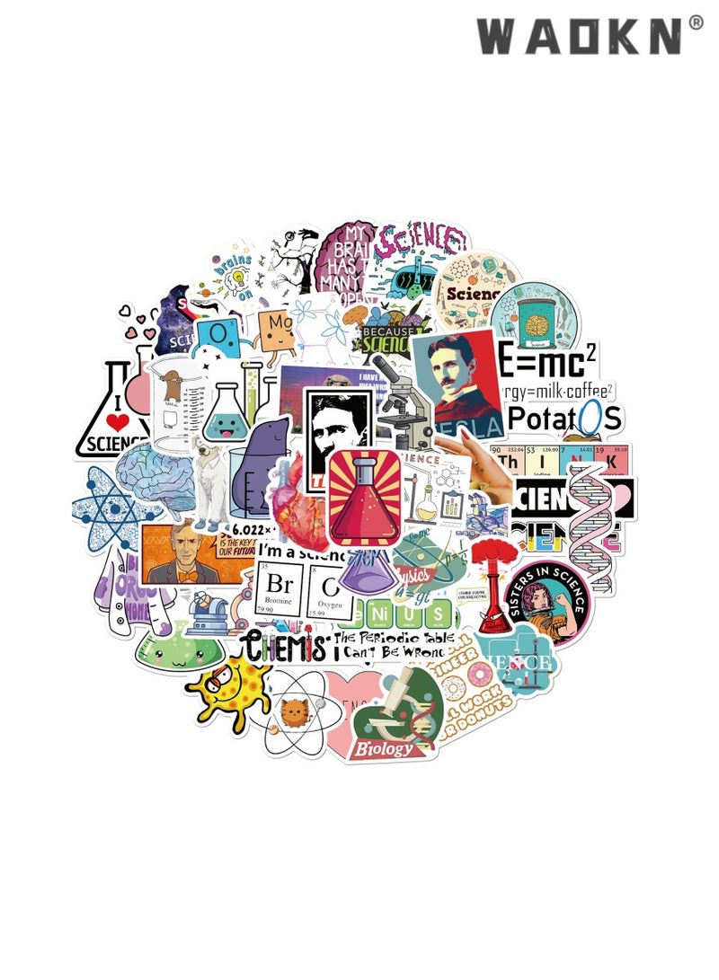 دبليو أيه أو كي أن حزمة ملصقات علمية، ملصقات مقاومة للماء لتجربة الكيمياء الفيزيائية لأجهزة الكمبيوتر المحمول وزجاجة المياه ومقصورة الأمتعة للأطفال والمراهقين والطلاب والمعلمين، ملصقات مختبر الفينيل - Image 2