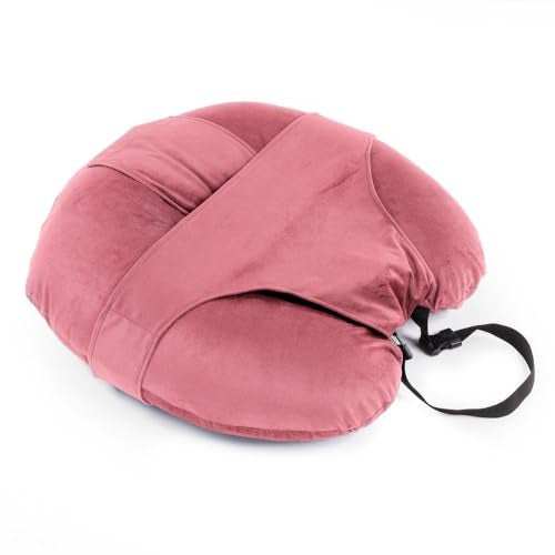 Wakefit Feeding Pillow for New Born Baby | 3 Months Warranty | 5 in 1 Nursing Pillow with Belt and Hoop for Breastfeeding with Velvet Removable Cover | Pink - Image 3