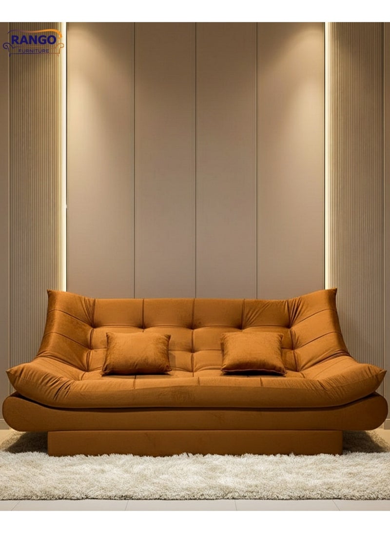 Rango A sofa bed, suitable for living rooms, guest rooms, and small spaces, from Rango Furniture, 120 x 190 cm, Havana color. - Image 2