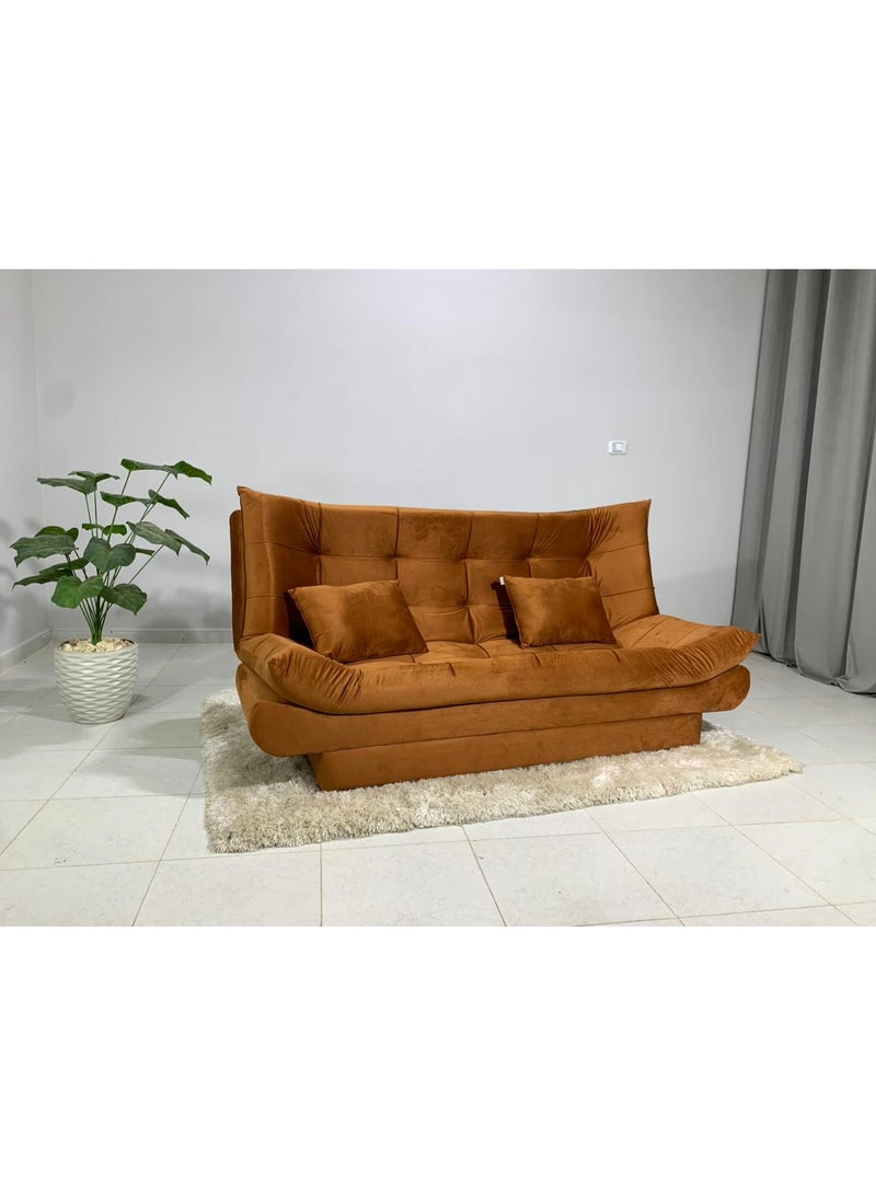 Rango A sofa bed, suitable for living rooms, guest rooms, and small spaces, from Rango Furniture, 120 x 190 cm, Havana color. - Image 4