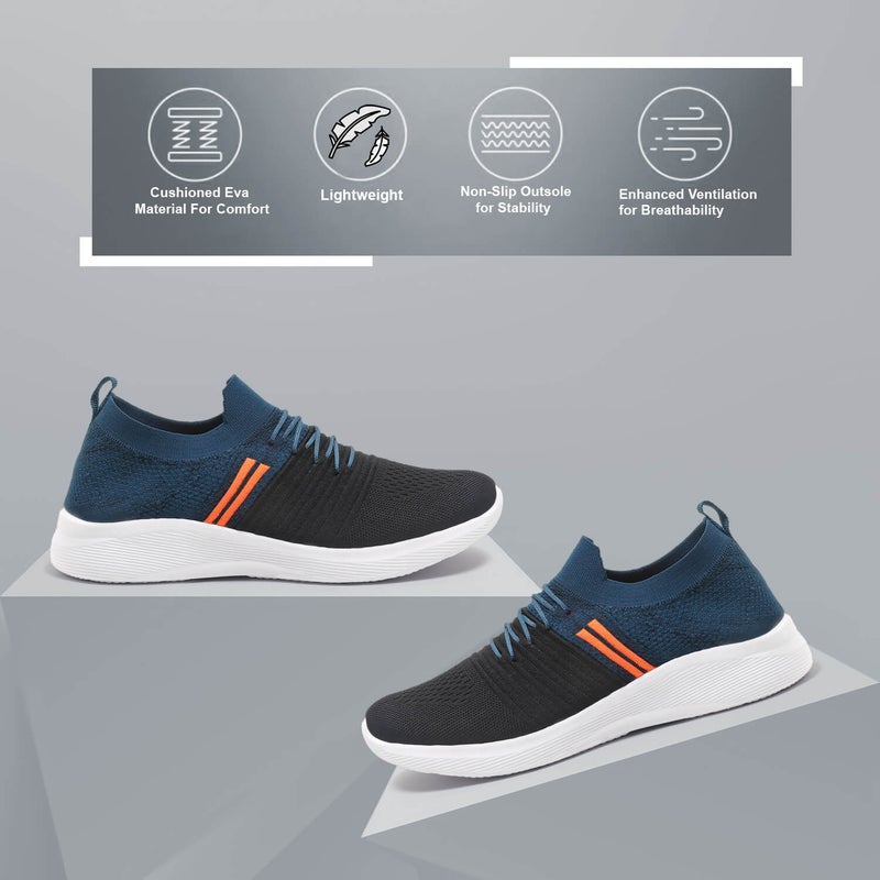 Face حذاء رياضي أسود وأزرق للرجال - Image 2