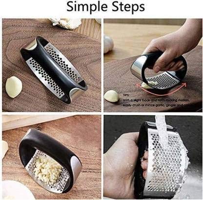 Bekner Bekner Garlic Press Garlic Crusher Ginger ChopperStainless Steel Kitchen - Image 5