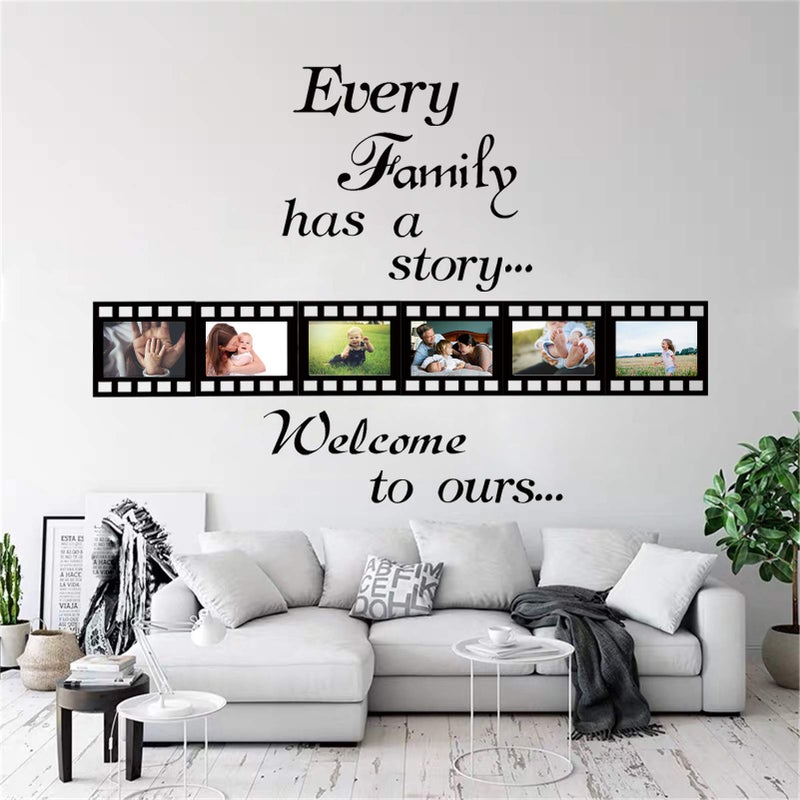 LIYAOLI Every Family Has a Story,Family Wall Stickers Decor for Living Room,Contains 6 Pcs 4 x 6 Inch Picture Frame Inspirational Wall Decals Quotes - Image 1