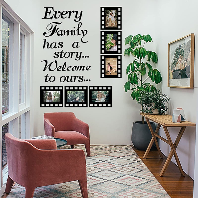 LIYAOLI Every Family Has a Story,Family Wall Stickers Decor for Living Room,Contains 6 Pcs 4 x 6 Inch Picture Frame Inspirational Wall Decals Quotes - Image 3
