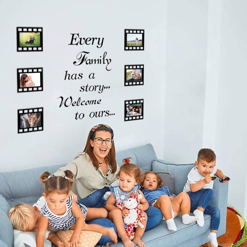 LIYAOLI Every Family Has a Story,Family Wall Stickers Decor for Living Room,Contains 6 Pcs 4 x 6 Inch Picture Frame Inspirational Wall Decals Quotes - Image 2