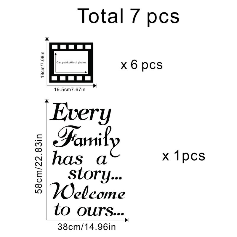 LIYAOLI Every Family Has a Story,Family Wall Stickers Decor for Living Room,Contains 6 Pcs 4 x 6 Inch Picture Frame Inspirational Wall Decals Quotes - Image 5