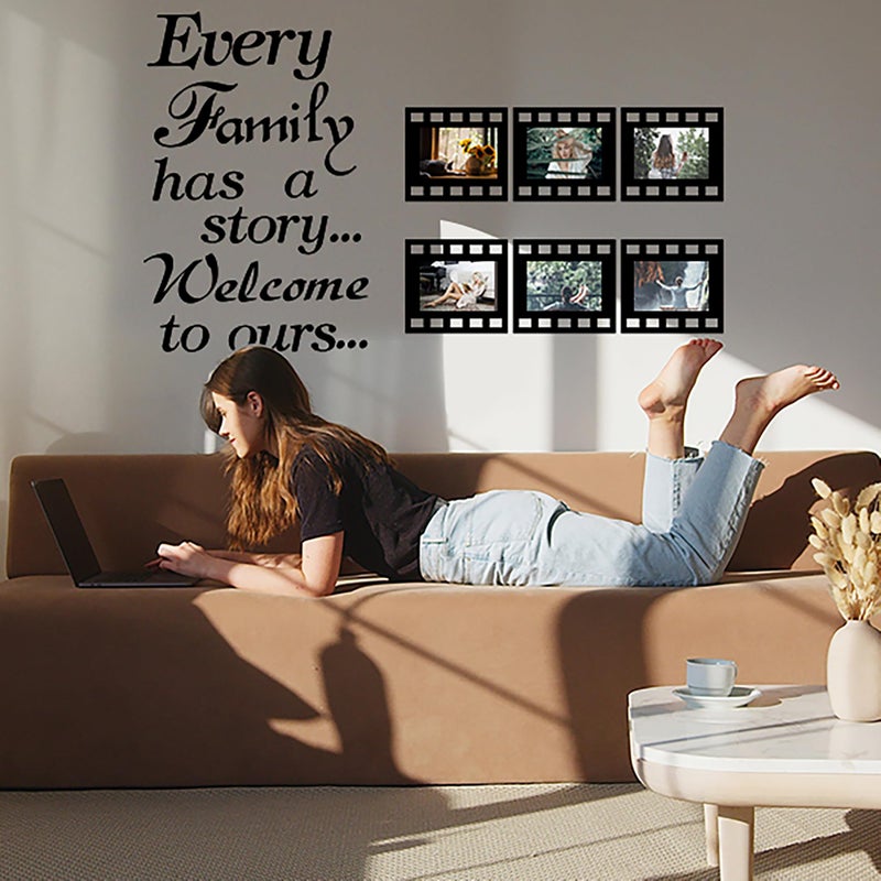LIYAOLI Every Family Has a Story,Family Wall Stickers Decor for Living Room,Contains 6 Pcs 4 x 6 Inch Picture Frame Inspirational Wall Decals Quotes - Image 4