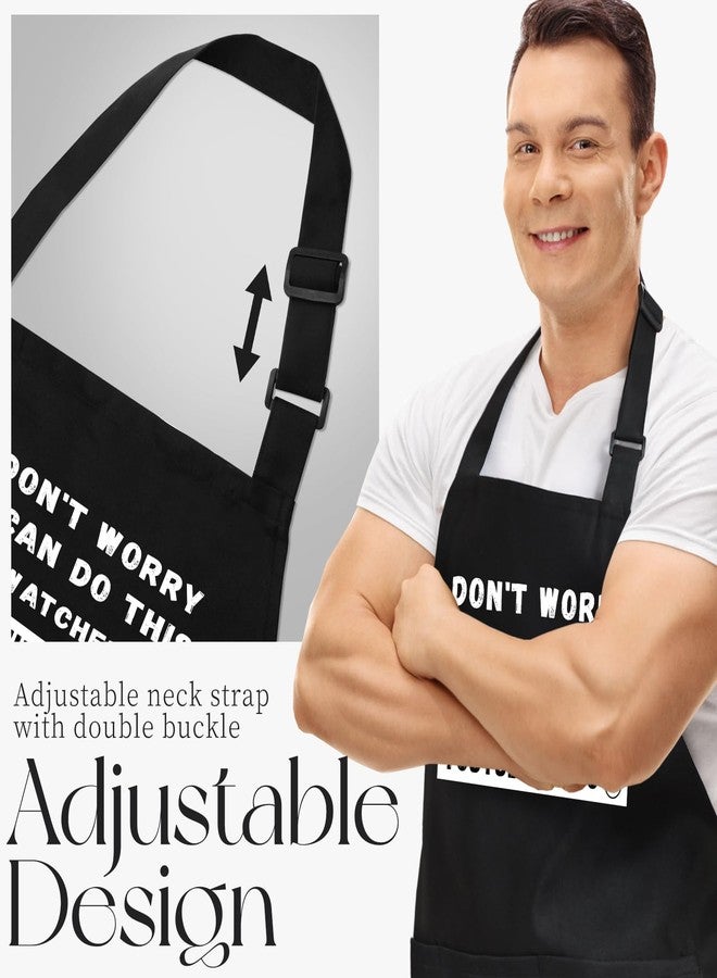 NLUS Funny Aprons for Men, Men’s Funny Apron for Chef Cooking Grilling BBQ with 3 Pockets, Gifts for Christmas Father's Day Birthday - Image 4