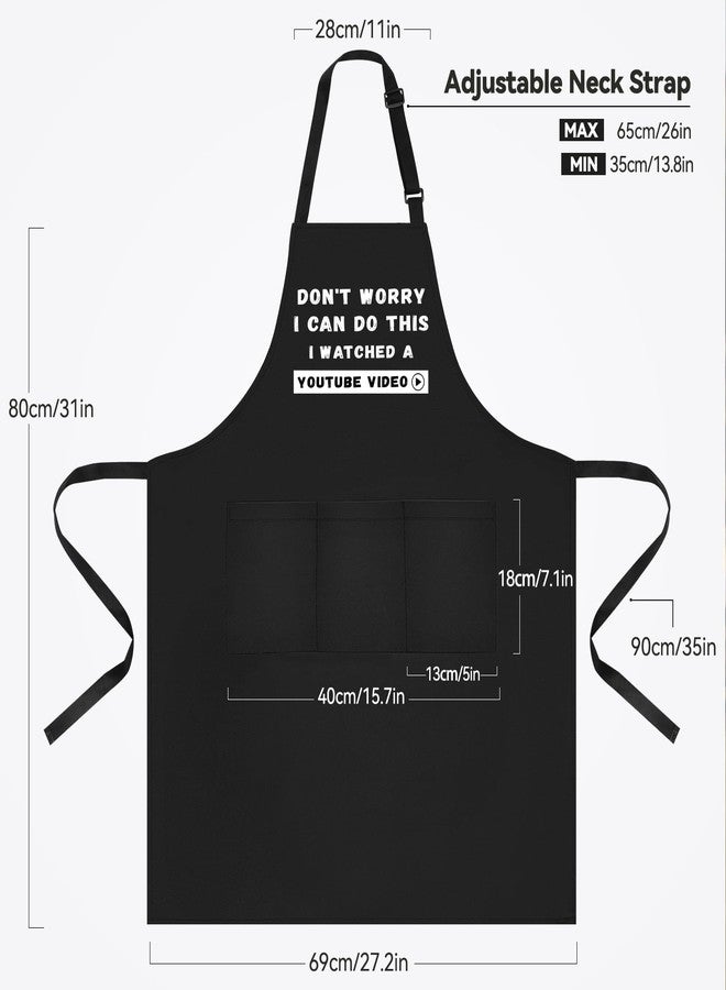 NLUS Funny Aprons for Men, Men’s Funny Apron for Chef Cooking Grilling BBQ with 3 Pockets, Gifts for Christmas Father's Day Birthday - Image 2
