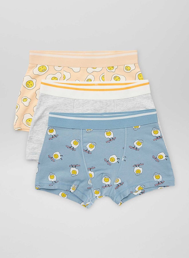 Kiabi Boy Pack Of 3 Pairs Of Printed Boxer Shorts  - Image 1