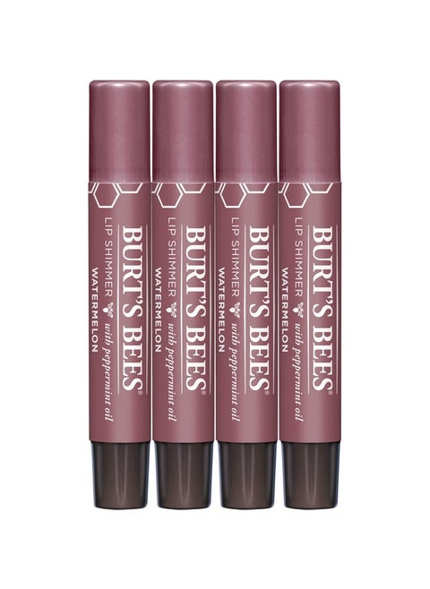 Shimmer Lip Tint Stocking Stuffers Set, Tinted Lip Balm Stick, Moisturizing For All Day Hydration With Natural Glowy Pigmented Finish & Buildable Color, Watermelon (4-Pack)
