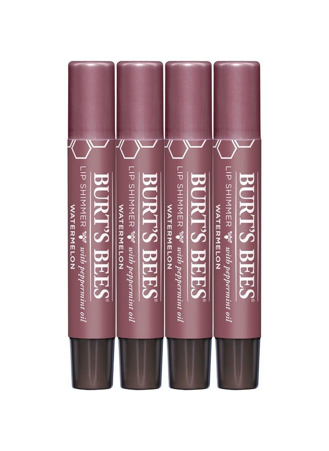 Shimmer Lip Tint Stocking Stuffers Set, Tinted Lip Balm Stick, Moisturizing For All Day Hydration With Natural Glowy Pigmented Finish & Buildable Color, Watermelon (4-Pack)