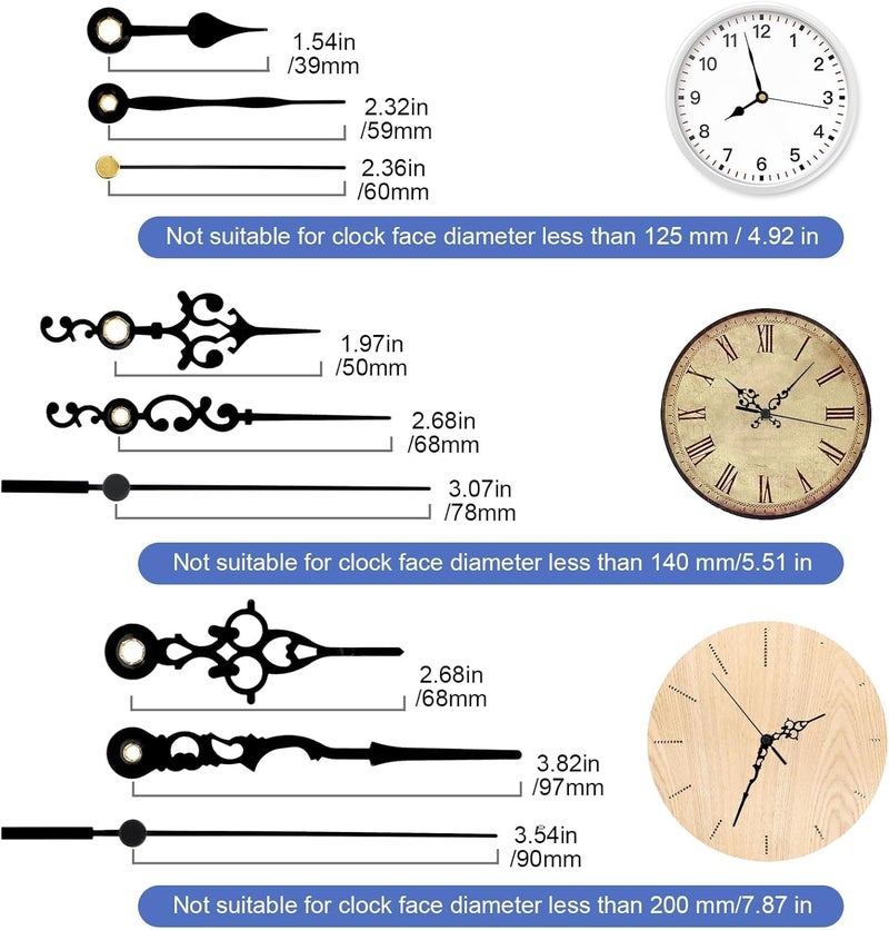 EEEKit Chiming Clock Mechanism Replacement, Battery Motors with Chime Melody Hour Trigger and 3 Set Hands for Vintage Grandpa Clock Repair Parts - Image 3