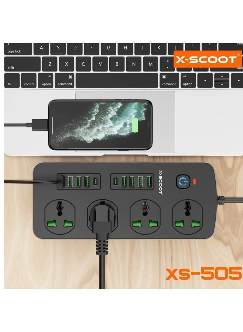 أكس-سكوت - X-SCOOT XS-505 مشترك مع 4 منافذ بسكويت و 8 منافذ USB و 2 فتحة TP-C 3000 وات - Image 1
