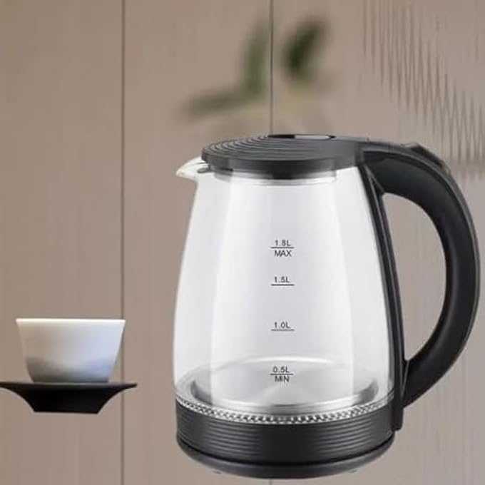ECVV 18 Liters Borosilicate Glass Electric Kettle 1500W 2 Pin Fast Boiling Auto Shut Off BoilDry Protection Stainless Steel Filter Bpa Free Hot Water Boiler - Image 3
