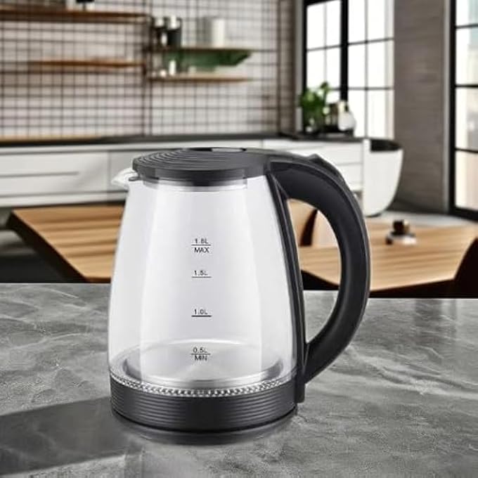 ECVV 18 Liters Borosilicate Glass Electric Kettle 1500W 2 Pin Fast Boiling Auto Shut Off BoilDry Protection Stainless Steel Filter Bpa Free Hot Water Boiler - Image 4