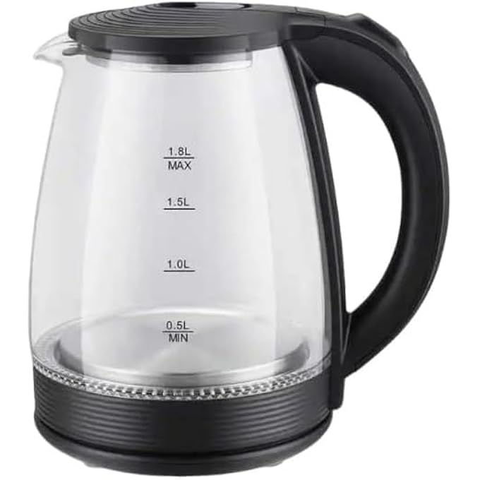 ECVV 18 Liters Borosilicate Glass Electric Kettle 1500W 2 Pin Fast Boiling Auto Shut Off BoilDry Protection Stainless Steel Filter Bpa Free Hot Water Boiler - Image 1