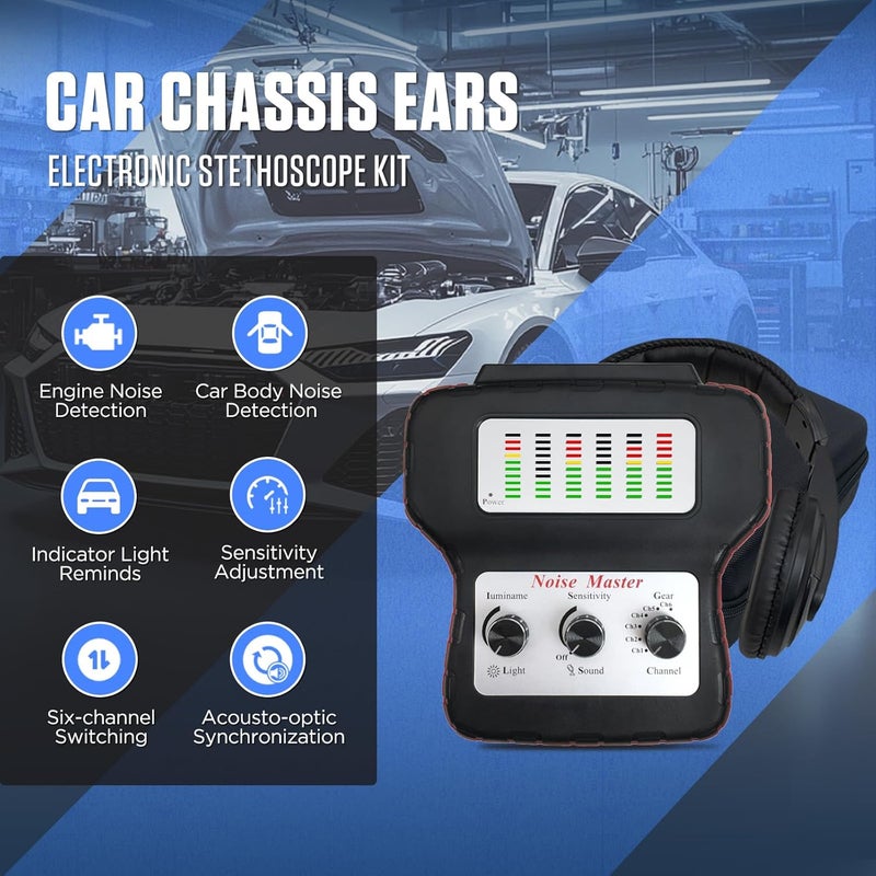 PLAYOCCAR Chassis System Ears Electronic Stethoscope Diagnostic Kit with Headphones - Image 2