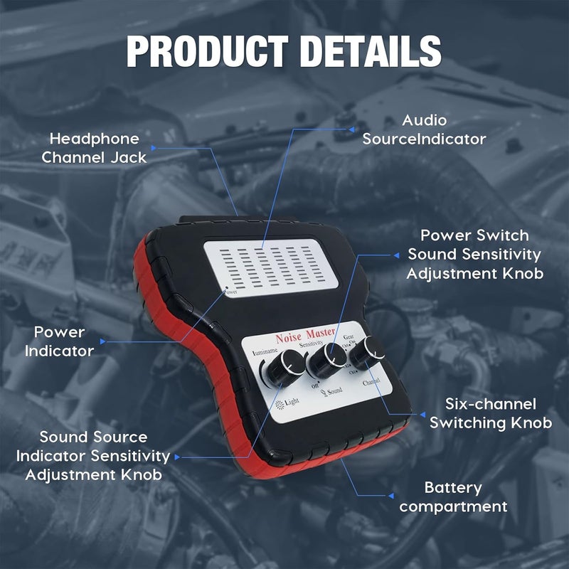 PLAYOCCAR Chassis System Ears Electronic Stethoscope Diagnostic Kit with Headphones - Image 4